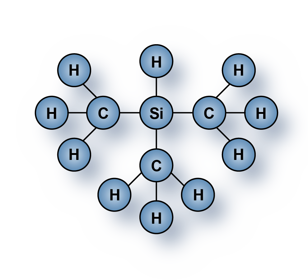 Trimethylsilane (C3H10Si, 3MS) gas molecules for sale