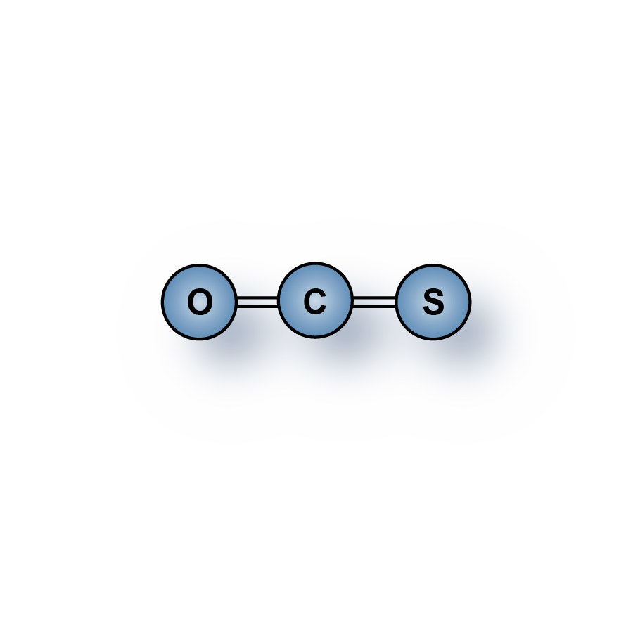 High purity Carbonyl Sulfide (COS) gas molecules for sale