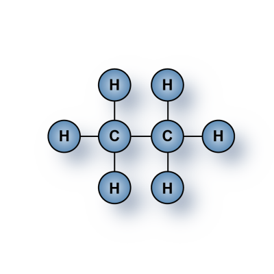 Ethane Gas (C2H6, R170) molecules for sale