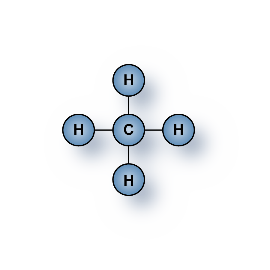 Highest purity Methane (CH4) gas molecules for sale