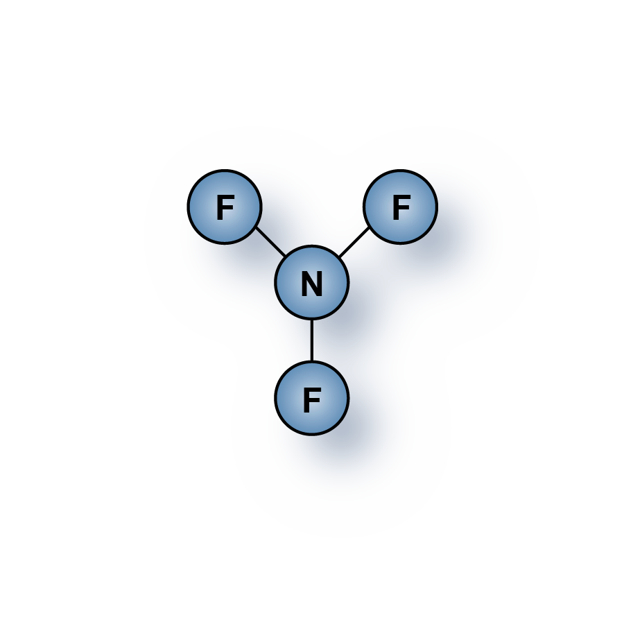 Highest purity Nitrogen Trifluoride (NF3) gas molecules for sale