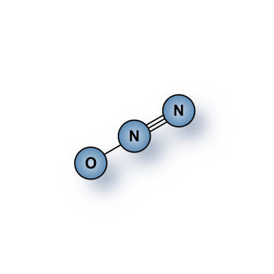 Highest purity Nitrous Oxide (N2O) gas molecules for sale