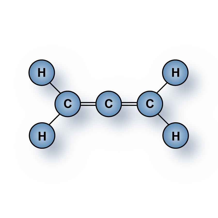 Highest purity Propadiene (Allene, C3H4) gas molecules for sale