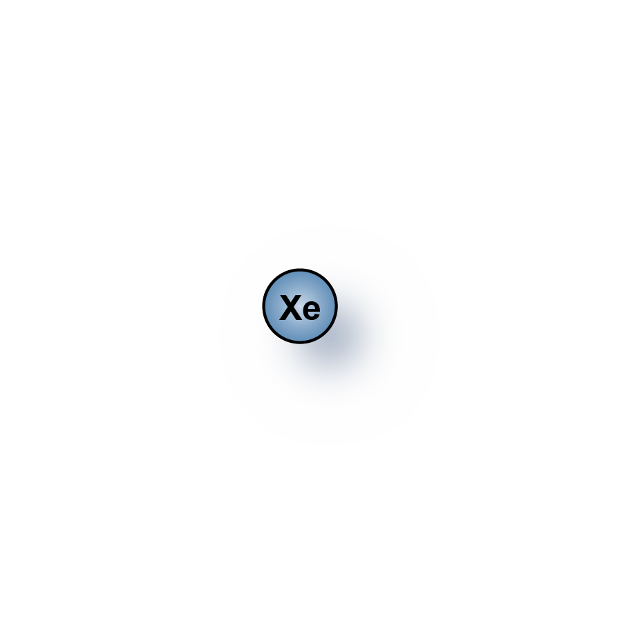 Highest purity xenon (Xe) gas molecules