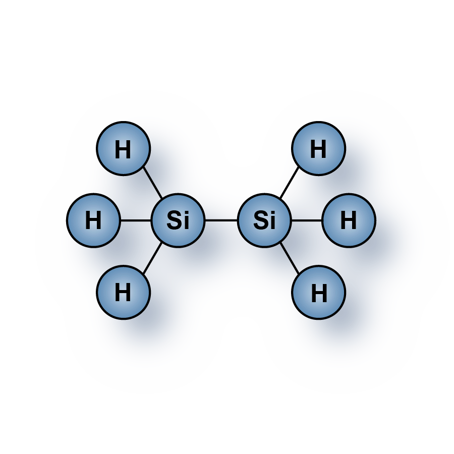 Highest purity Disilane Si2H6 gas molecule