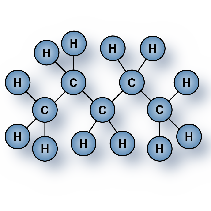 Highest purity C5H12, n-Pentane gas molecule for sale