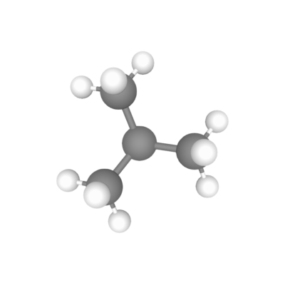 Highest Purity Isobutane (C4H10, R600A) gas molecules for sale