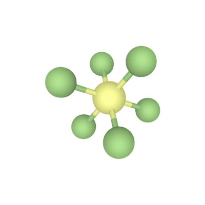Sulfur Hexafluoride gas molecules